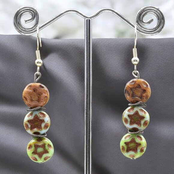 Stargate Drop Earrings Handmade - Picture 4 of 4